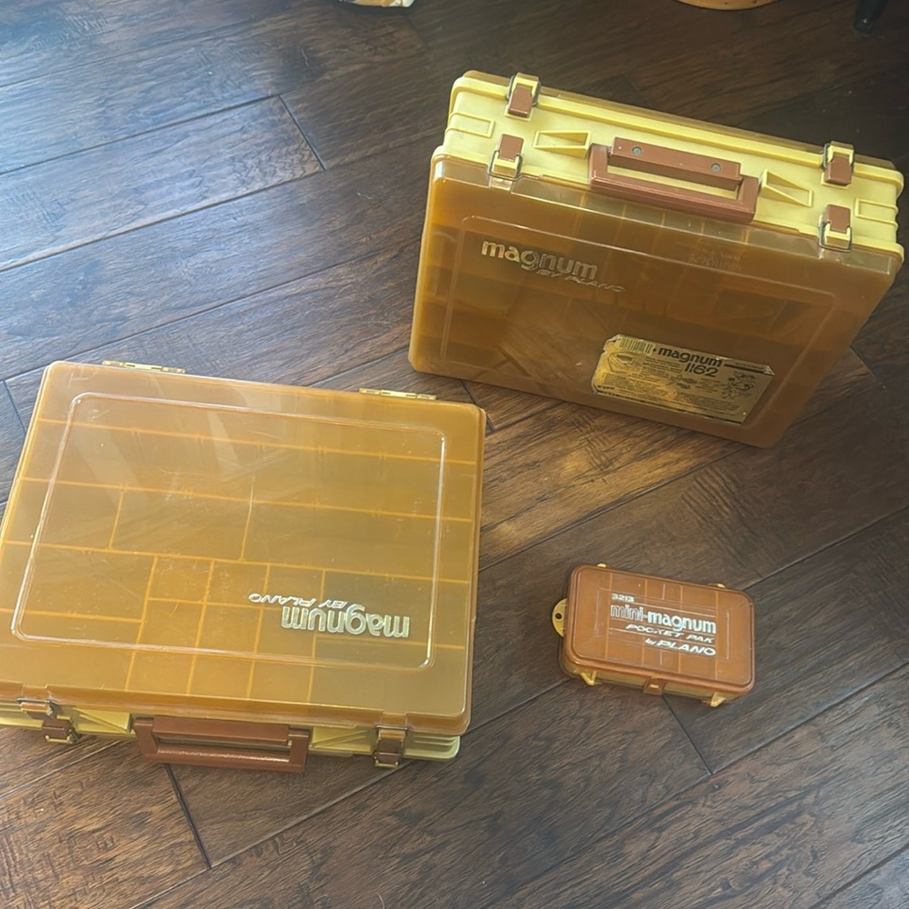 Vintage MAGNUM By PLANO Double Sided Portable Fishing Tackle Box Organizer Combo